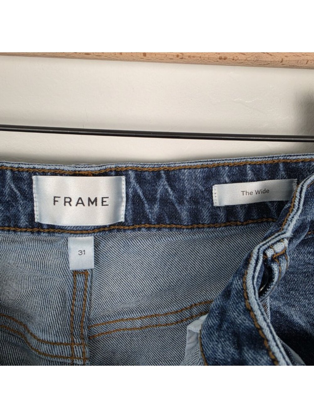FRAME The Wide Jeans High Rise Wide Leg Ankle Rival Blue Size 31 - Picture 14 of 14